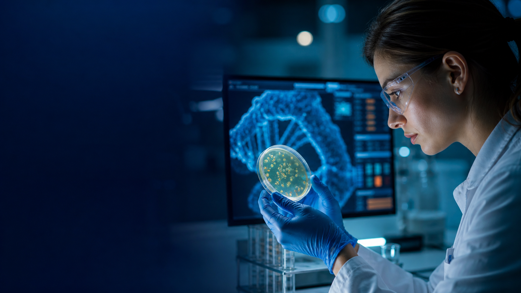 Scientist conducting analytical and antimicrobial research
