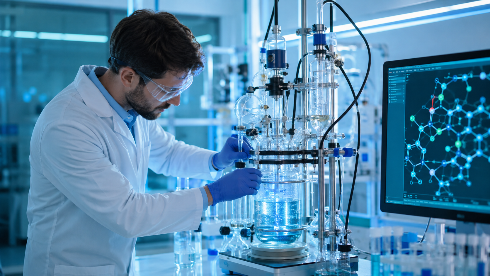 Medicinal chemistry scientist performing custom synthesis research